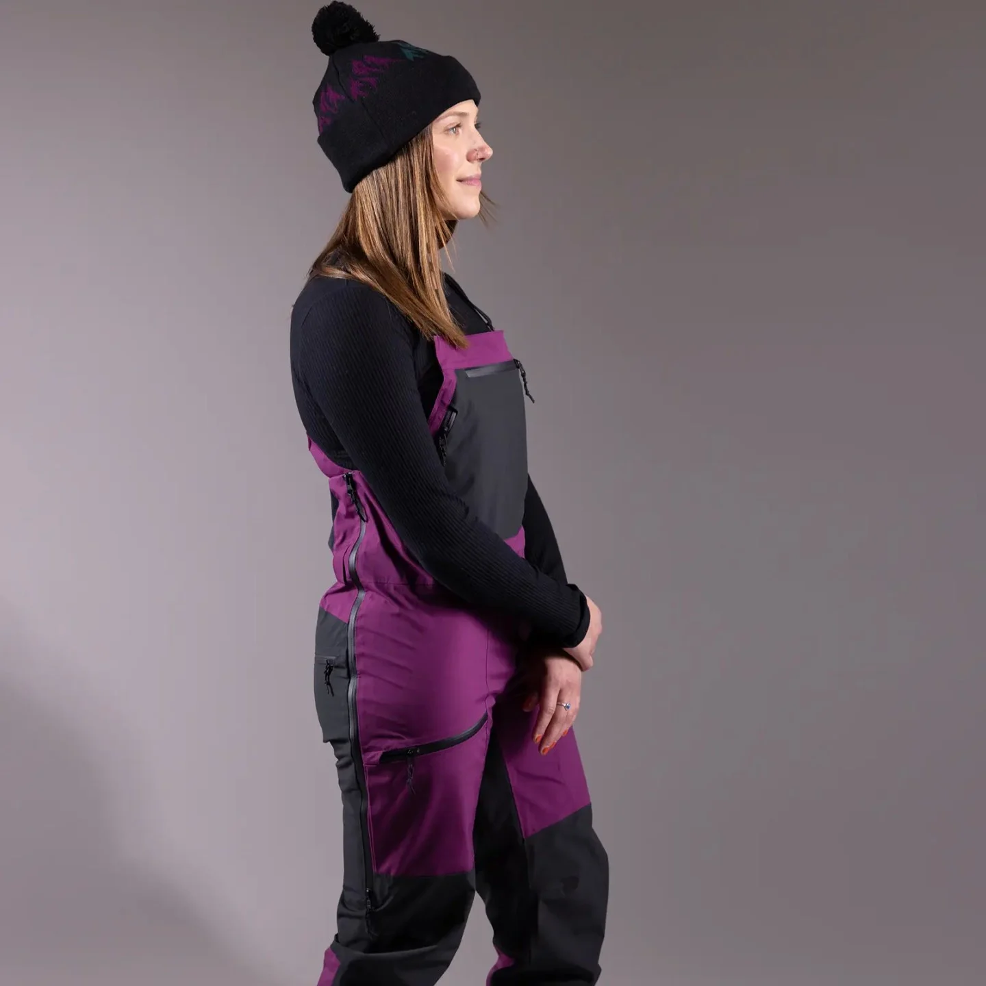 Pantaloni Jones Bib W MTN Surf Recycled Deep Purple - imagine 5